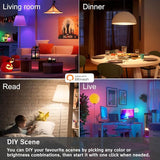 A19 Smart RGB Light Bulbs 8 Pack Bluetooth WiFi Color Changing LED Bulbs Alexa Compatible 130W Equivalent