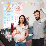 193 Pieces Gender Reveal Decorations - Cast Your Vote Sign Mommy To Be Daddy To Be Button Pins Team Boy Team Girl Stickers Baby Shower Thank You Stickers Party Supplies Games