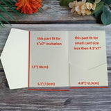 Light Gold Invitation Jacket Tri Fold Pocket Envelope Wedding Anniversary Holiday Cards Sleeve 25Pcs (Light Gold)