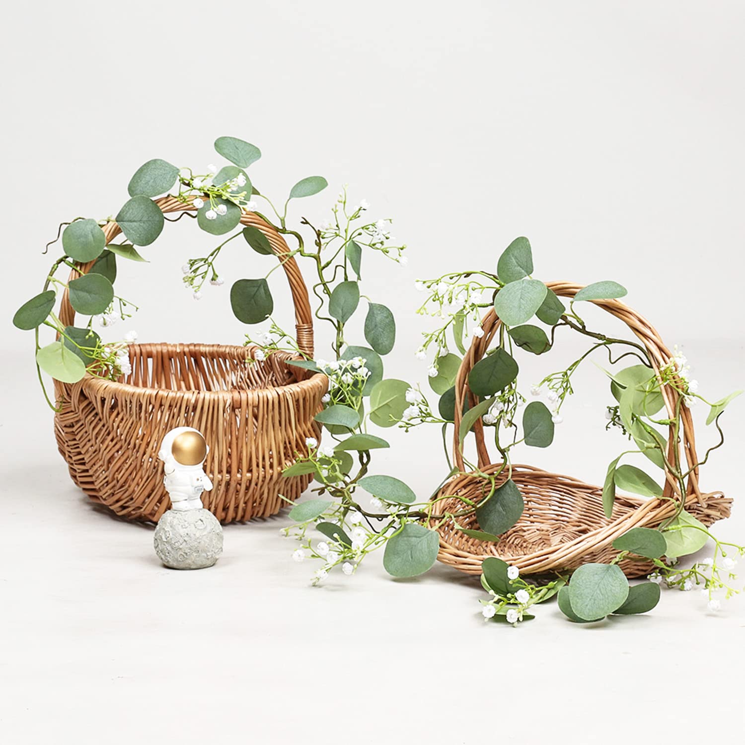 Artificial Eucalyptus Garland 4 Pack, Faux Babys Breath Flowers Gypsophila Vine 5.57Ft, Real Touch Hanging For Wedding Arch Party Home Decor Diy