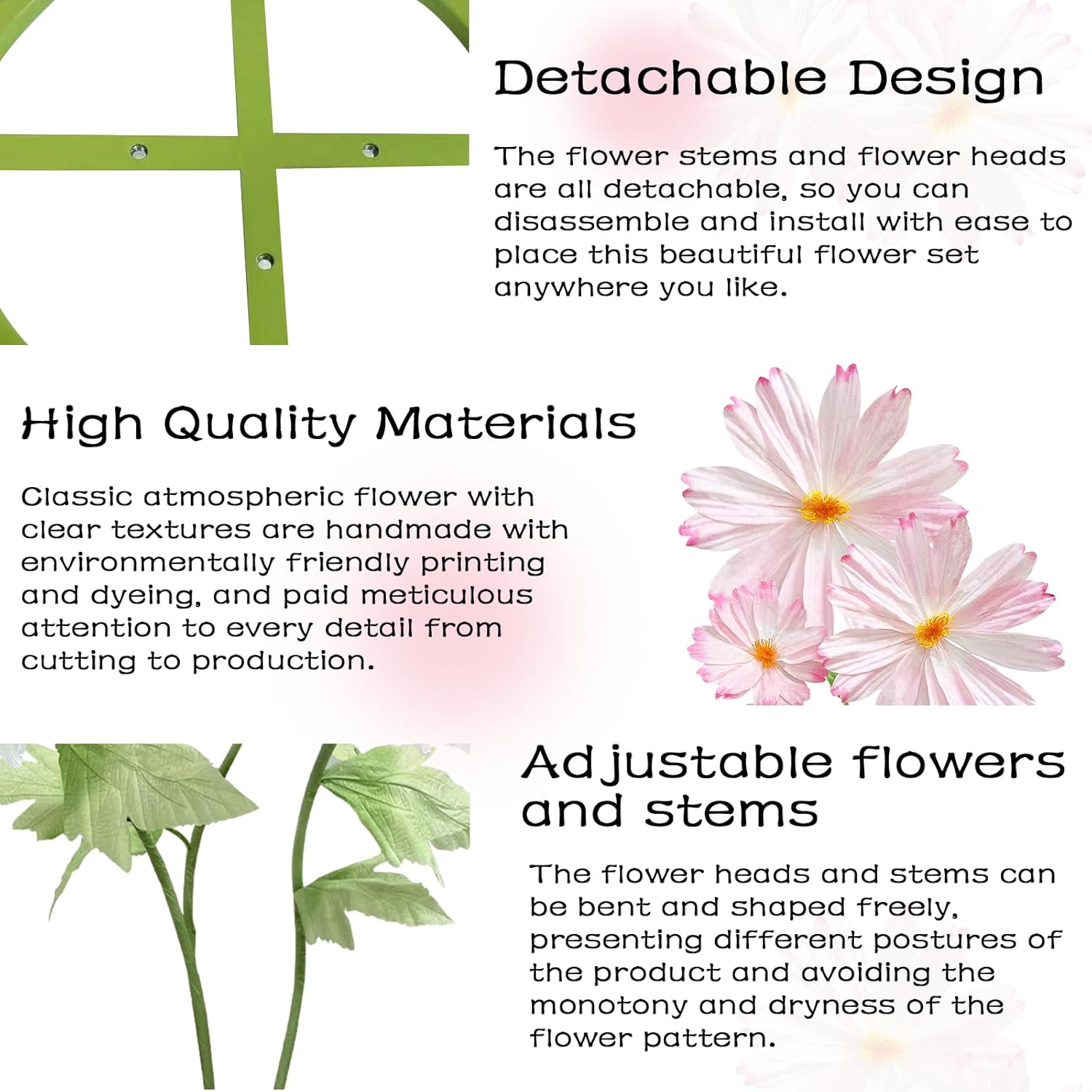 Giant Flowers For Decoration With Stand, Large Artificial Flower Decoration With Standing Base, Big Fake Flower Daisies Bouquet 6.1Ft Wedding Birthday Party Decor Ideal For Home And Event Decor(Pink)