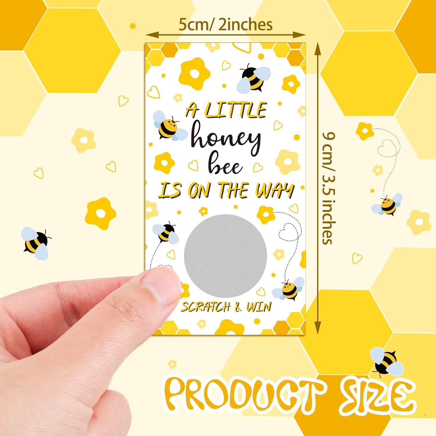 60 Pcs Honeybee Baby Shower Scratch Off Honeycomb Funny Ticket Raffle Cards A Little Honeybee Is On The Way Scratch Off Cards For Baby Shower Birthday Party Activity Supplies