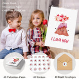 Funny Valentines Day Pun Cards, Cute Valentine'S Day Cards Set, Assorted Love Card For Kids, Students, Friends, Family, Partner, Colleagues, Etc - 8 Designs (3.5 X 5 In, 40 Pack)