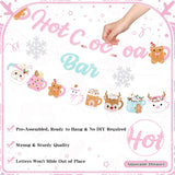 Christmas Hot Cocoa Bar Decoration Kit, Hot Cocoa Bar Banner Hot Cocoa Cups Garland, Pink Gingerbread Hot Chocolate Bar Supplies For Baby Shower Winter Holiday New Year Party Decor