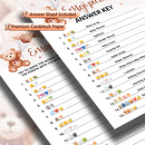 302Pcs Teddy Bear Baby Shower Game Set - 6 Activities For 50 Guests, Gender Neutral Includes Abc, Bingo, Word Scramble, Prediction And More, Each 5X7 Inches