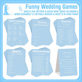 332Pcs Bridal Shower Games Supplies, 251 Wedding Games Cards 1 Put A Ring On It With Advice And Wishes Cards With Wooden Box For Something Blue Before Bridal Shower Decorations