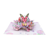 Pop-Up Card 3D Butterflies For Wife, Pink Butterflies Coloful Pop-Up Cards Greeting Card For Mother’S Day, Birthday, Anniversary, Wedding (Red Colorful)