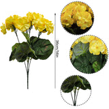 Artificial Flowers For Outdoor Spring Summer Decoration,6 Bundles Fake Silk Geraniums Flowers Faux Flowers Plants Uv Resistant For Garden Home Planter Windows Yard Table Centerpiece