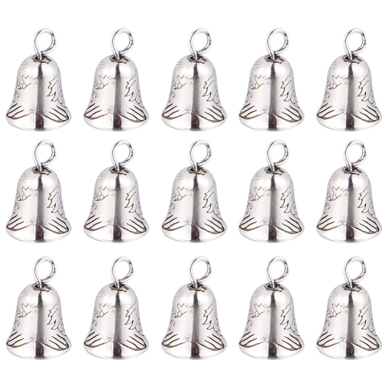 20Pcs Antique Silver Bells Mini Jingle Bells Charms Handmade Ring Bells Orname