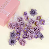 50Pcs Faux Artificial Flower Heads Small Flower Heads For Birthday Wedding Baby Shower Cake Decoration Diy Craft(Purple)
