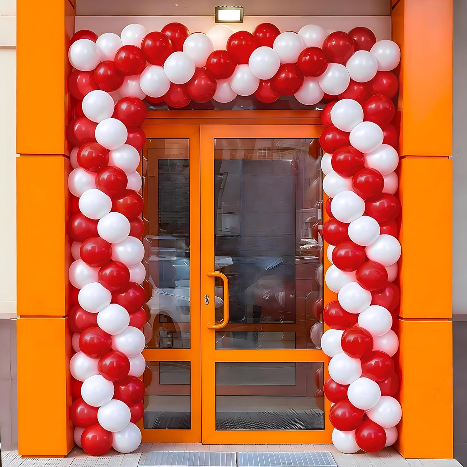 Red And White Balloon Arch Kit,120 Pcs White Red Balloon Garland, 18 12 10 5 Inch Latex Balloons For Birthday Bridal Shower Christmas Engagement Anniversary Bachelorette Party Decoration