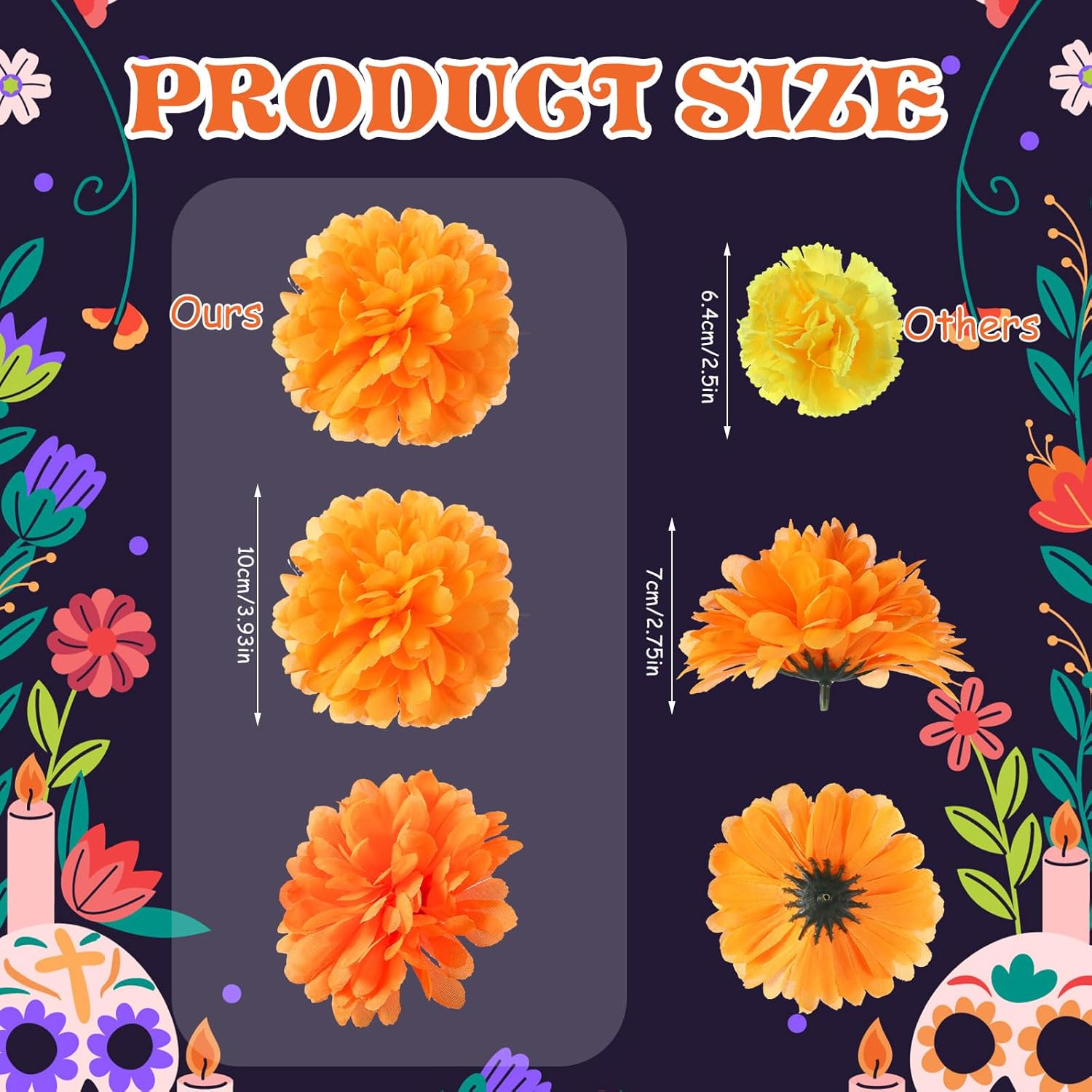 92 Pcs Dia De Los Muertos Decorations, 80 Pcs Artificial Marigold Flowers With 12 Monarch Butterfly Fake Butterflies And Orange Marigolds For Diy Wreath Garland Craft Halloween Diwali Indian Wedding