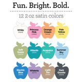 Apple Barrel, Ice Cream Inspired Colors, Multi-Surface Acrylic Craft Paint Set, Includes 12 Colors, Satin Finish