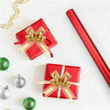 Red Wrapping Paper, 1 Roll 17 In X 32.8Ft Matte Metallic Gift Wrap With 10Pcs Gold Pull Bows, Gift Wrapping Paper Crafts Diy Bouquet Packaging Supplies For Weddings Birthday Holiday Party