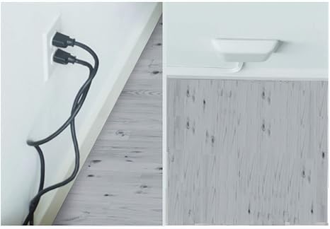 Ultra Thin Flat Outlet Concealer with Extension Cord Kit Power Strip 3FT White