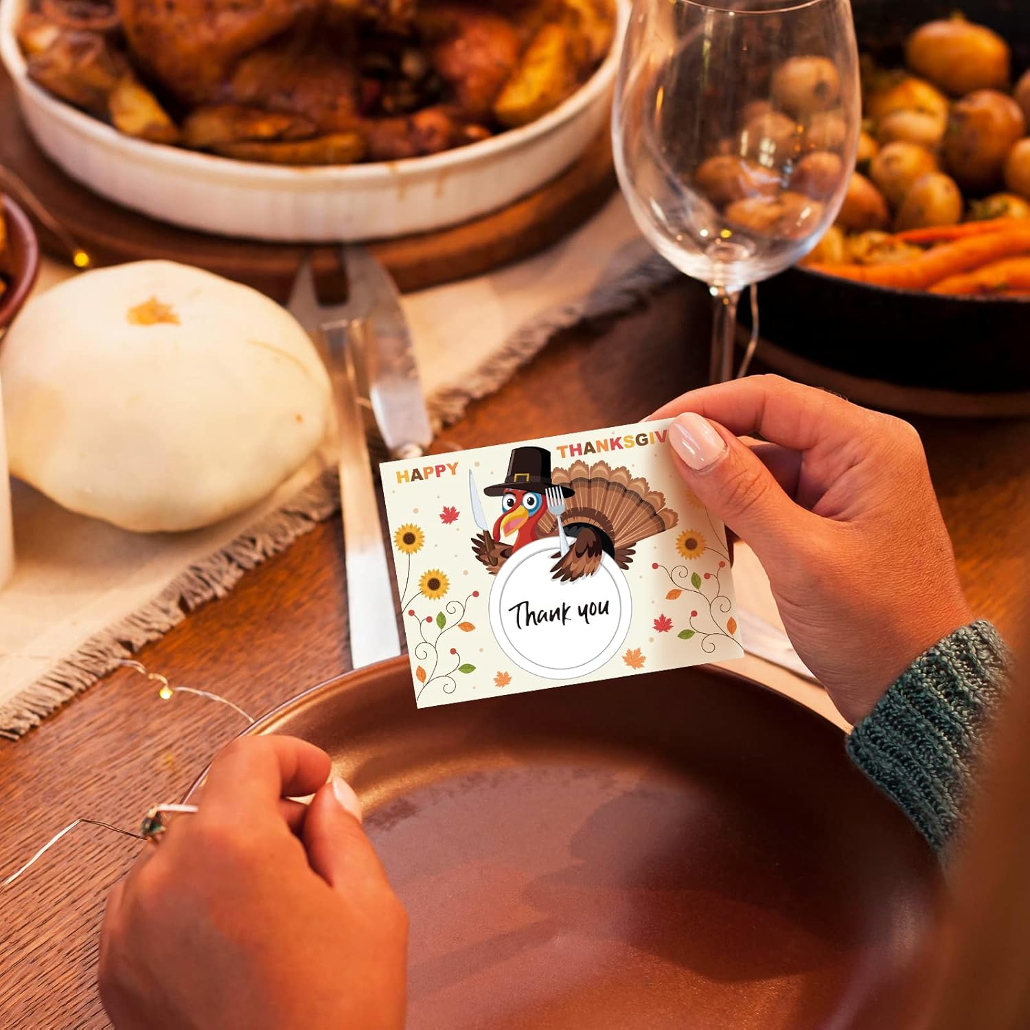 Thanksgiving Day Diy Scratch-Off Cards–Fall Give Thanks Turkey Day Dinner Game Party Supplies Favors 40Pcs