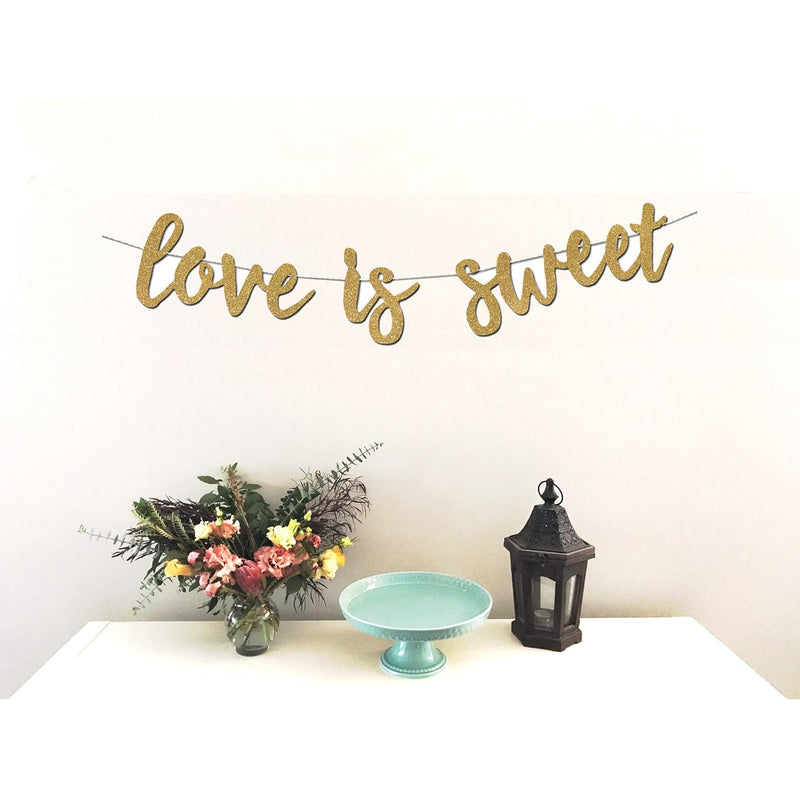 Love Is Sweet Banner - Decoration Sign For Dessert Table, Engagement,