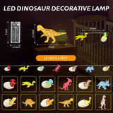 Led Dinosaur String Lights For Bedroom Battery Operated, Perfect For Boys Room, Tent, Garden, Patio, Christmas Tree Deco