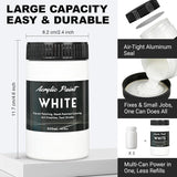 Titanium White Acrylic Paint 300Ml (10.2Oz) - High Coverage, Opaque, Lightfast & Waterproof - Perfect For Canvas, Paper, Wood, Mdf & Crafts - Ideal For Beginners & Artists