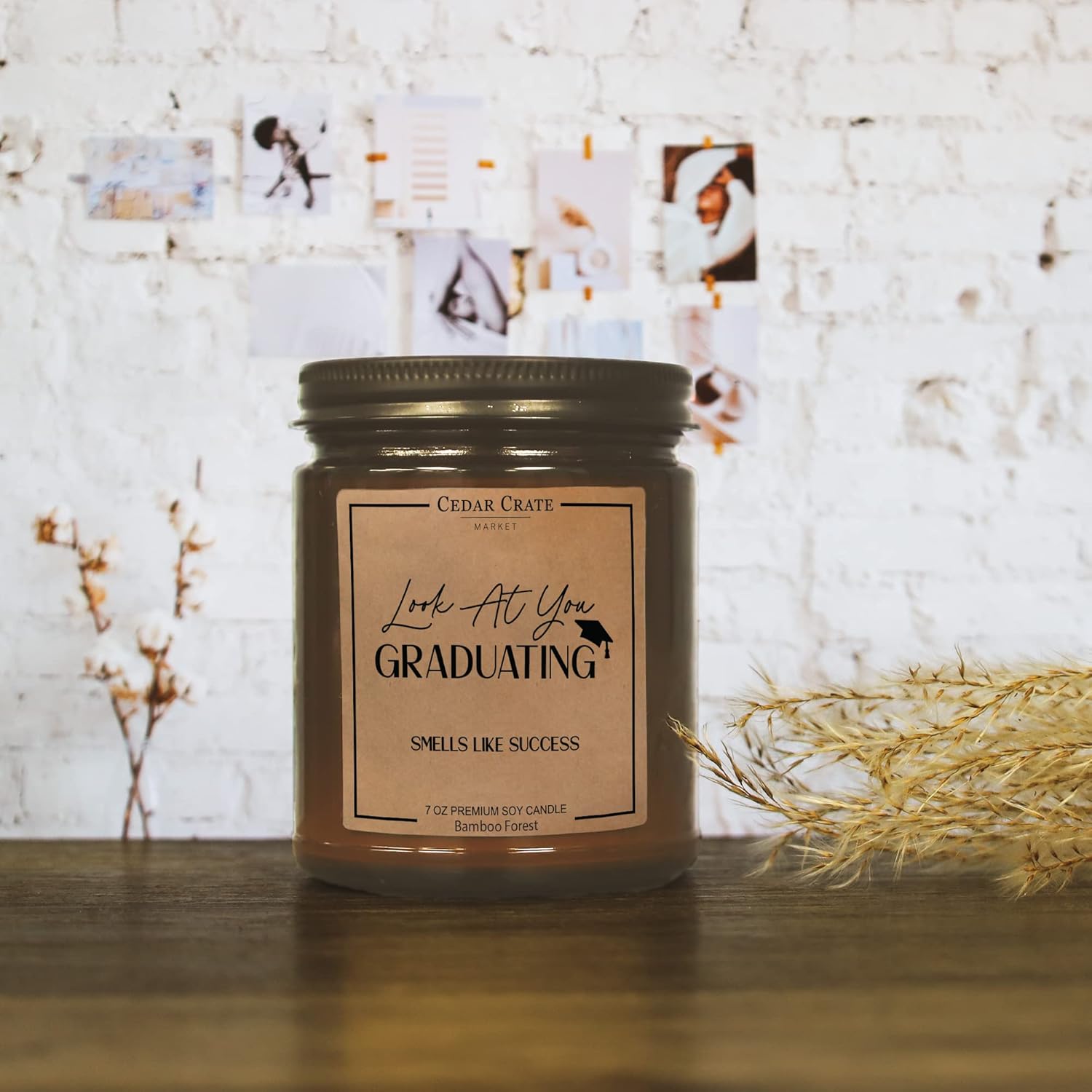 Graduation Gifts 2025 High School College | Funny Graduation Birthday Gift | Proud Of You Gifts | Congratulations Presents For Women Men | Handmade In Usa | Bamboo + Cypress Scented Candle | 100% Soy