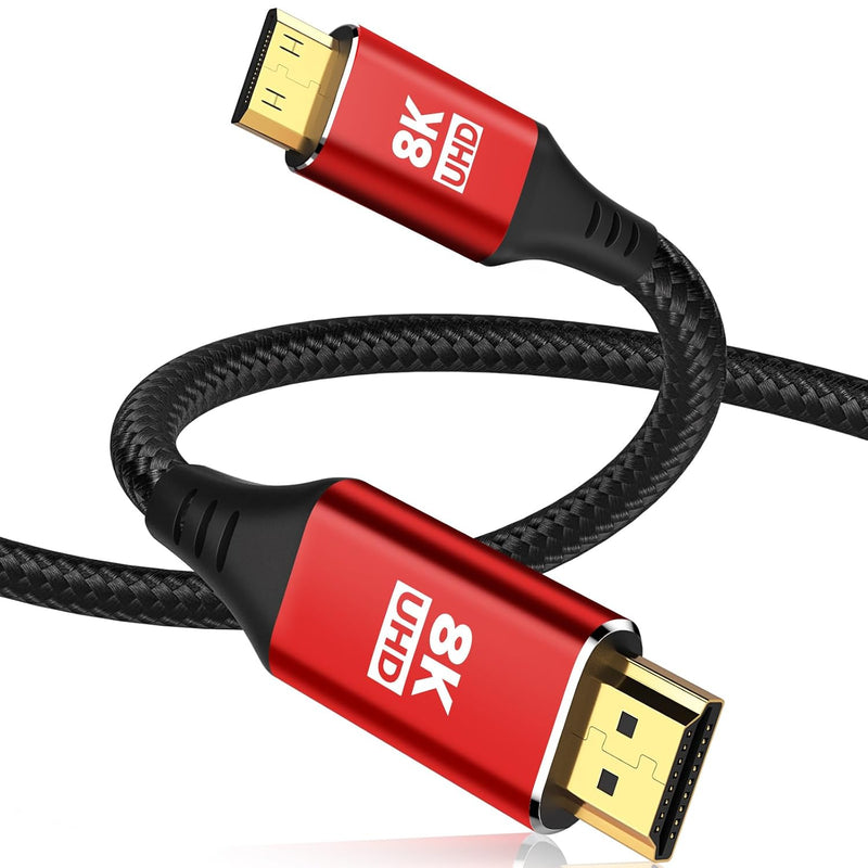 Mini Hdmi To Hdmi Cable 10Ft, High Speed 8K@60Hz 4K@120Hz Hdmi 2.1 Cord, Compa