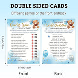 Baby Shower Games For Boy Girl, 4 Fun Games For 25 Guests, Who Knows Mommy Best, Guess Who Mommy Or Daddy, Word Scramble, Baby'S Descriptions & Well Wishes, Blue Bear Baby Showers Decorations