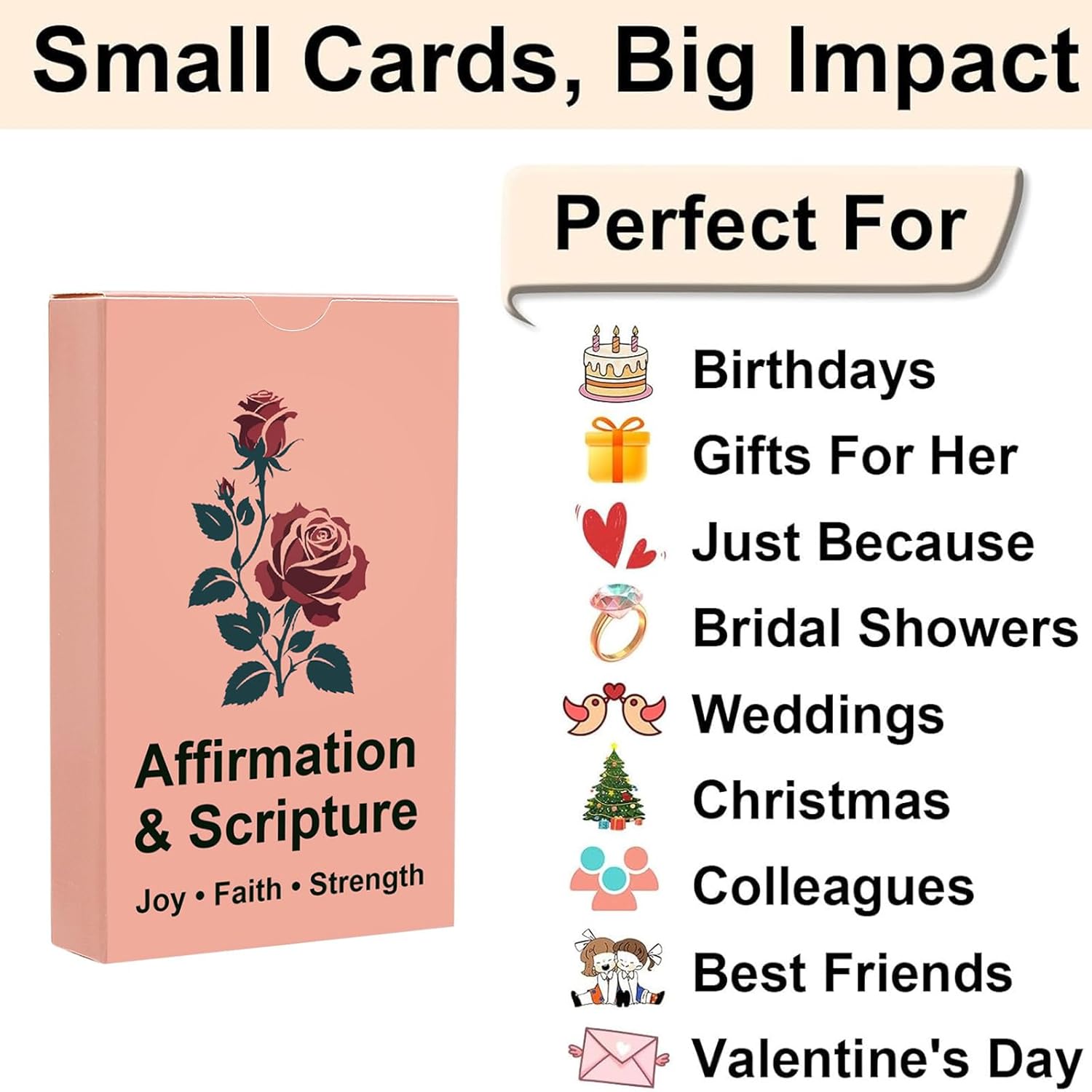 55 Double-Sided Bible Verse & Affirmation Cards – Birthday, Valentine’S & Galentine’S Day Gifts For Women, Mom, Friends, Sister