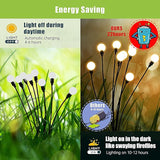 2 Pack Solar Firefly Garden Lights 16 LED Warm White Waterproof Yard Patio Decor