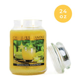 A Cheerful Giver Sparkling Starfruit 24oz Large Scented Candle Jar with Lid Cheerful Candle 135 Hours of Burn Time, Christmas Gift for Women, Yellow