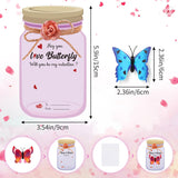 36 Pieces Valentines Day Cards Jars Valentines Exchange Cards Funny Greeting Gift With Insect Bugs Figures For Party Supplies(Butterfly)