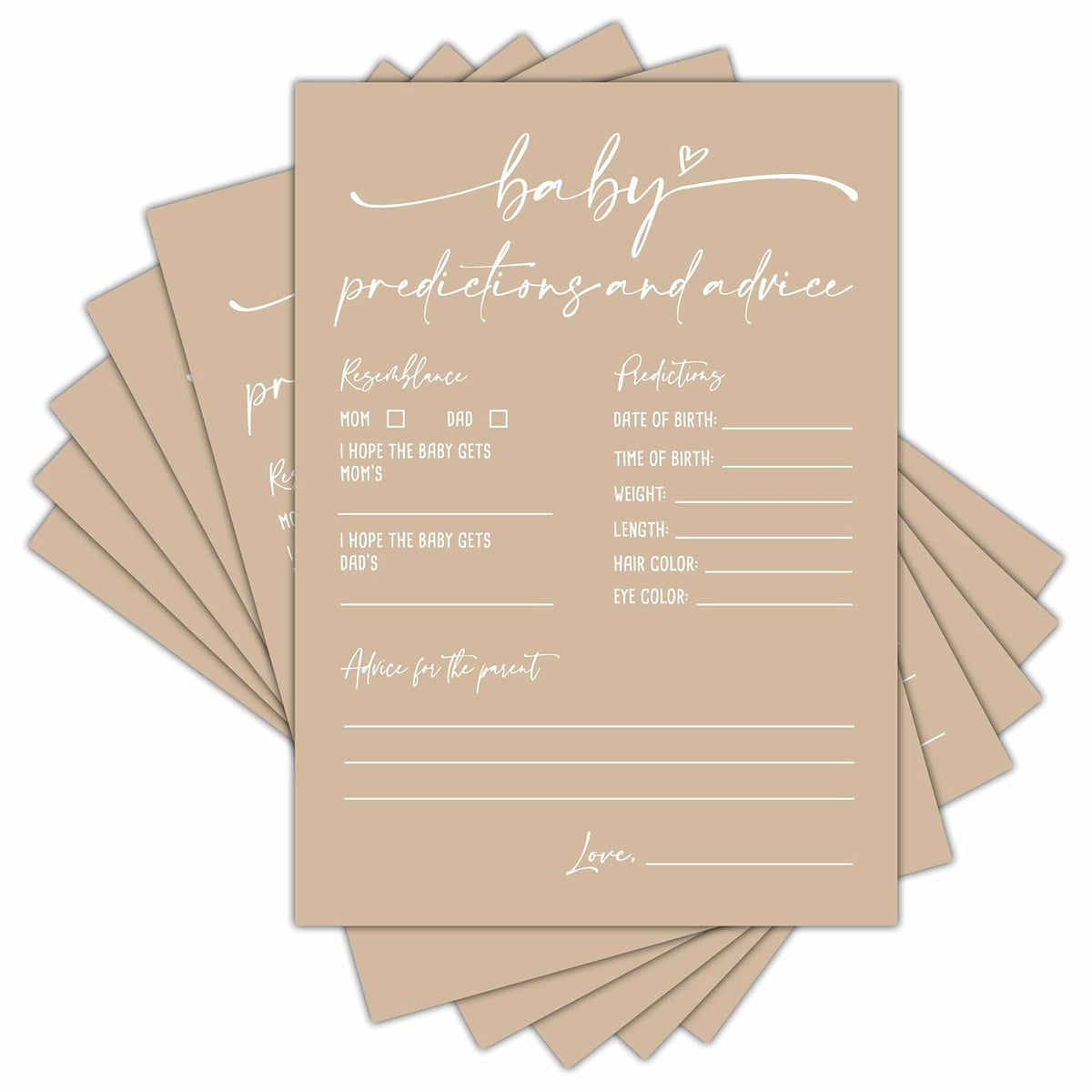 Baby Prediction And Advice Cards, Baby Shower Games Cards, Minimalism Boy Or Girl Baby Gender Reveal Party Favors Decorations And Supplies, 30 Pcs Double-Sided - A13
