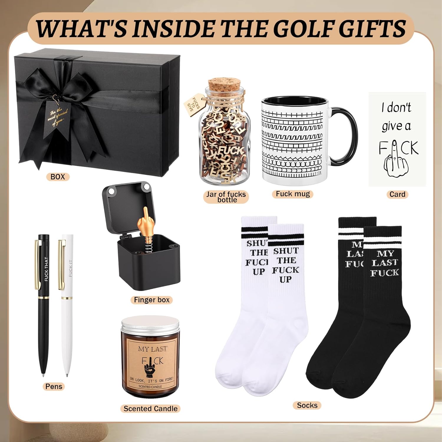 My Last F, Funny Office Christmas Gifts Set For Boss Coworker Friend, Mothers Day Gifts For Aunt, Mom, Sister, Cool Birthday Present For Him, With Jar Relaxation Candle Coffee Cup For Women Men