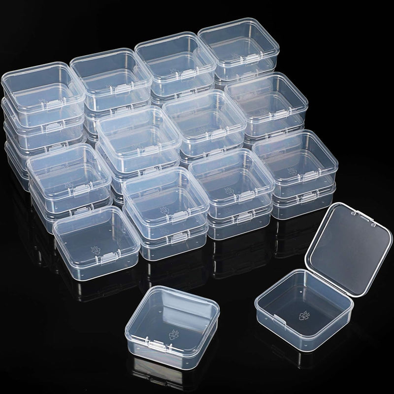 36 Pieces Small Clear Plastic Beads Storage Containers Box With Hinged