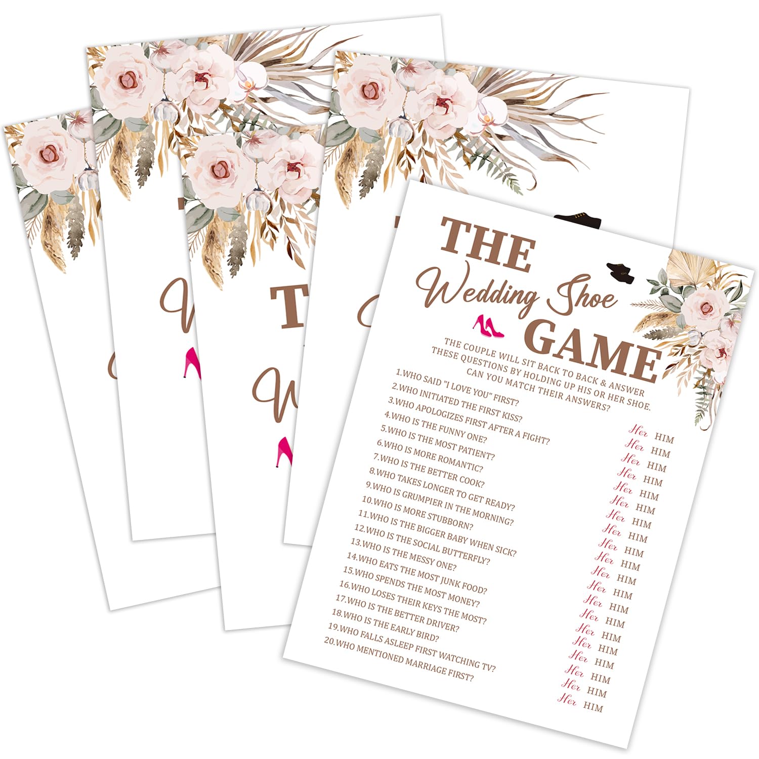 Boho Bridal Shower Decorations,The Wedding Shoe Bridal Shower Game,Love Is In Bloom Bridal Shower,Bridal Shower Gift Ideas,Cute Bridal Shower Games,Bachelorette Games For Parties,30 Game Card Sets,N4