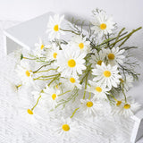 Artificial Daisy Flowers 12Pcs Artificial Flowers Silk Daisies With Stems Real Look For Home Wedding Garden Vase Decor (White)