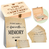 40Th Birthday Party Share A Memory Set, 1986 Birthday Gifts For Women Men, 1986 Wooden Share A Memory Box With Memory Sign And 50 Pcs Memory Cards, 1986 Birthday Gifts, 40Th Birthday Party Decorations