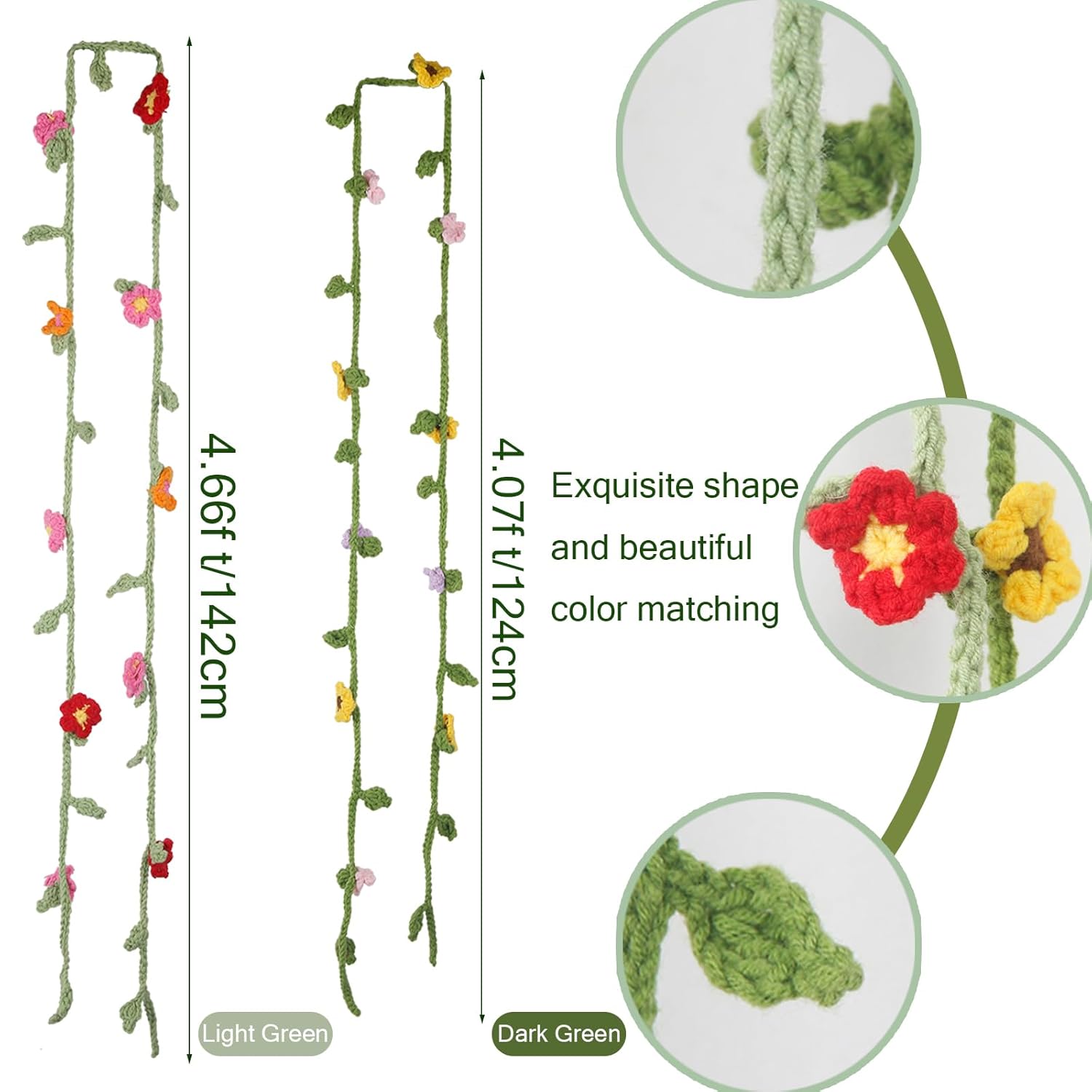 2 Pcs Crochet Flowers Hanging Plant Daisy Sunflower For Accessories Car Flower Arrangement Artifical Sunflower And Wildflowers Crochet Flower For Women Girls Birthday Christmas Party Home