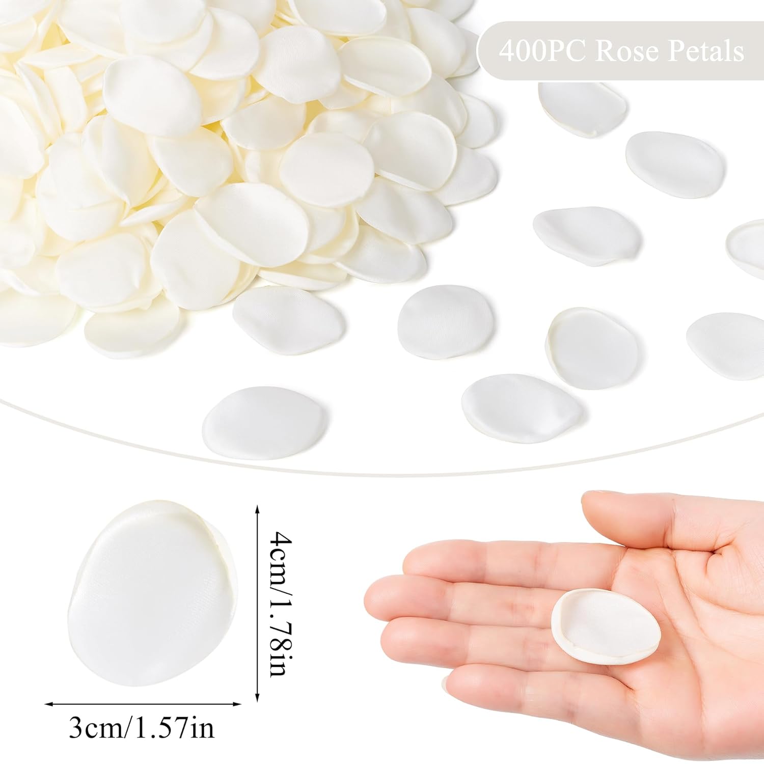 400Pcs Fake Rose Petals White Artificial Silk Flower Petals For Romantic Night For Her Set Valentine'S Day, Wedding, Proposal Anniversary Decorations
