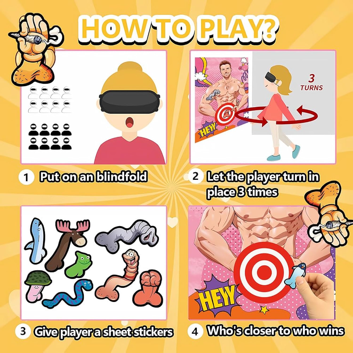 Bachelorette Games Set For Birthday Party Birdal Shower, Pin The Pants On The Hunk Games Poster And Stickers