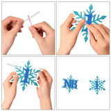 Snowflake 1St Birthday Photo Banner For Boy From Newborn To 12 Months, Winter Wonderland Monthly Milestones Bunting Garland For Christmas First Birthday Party Decoration (Blue)