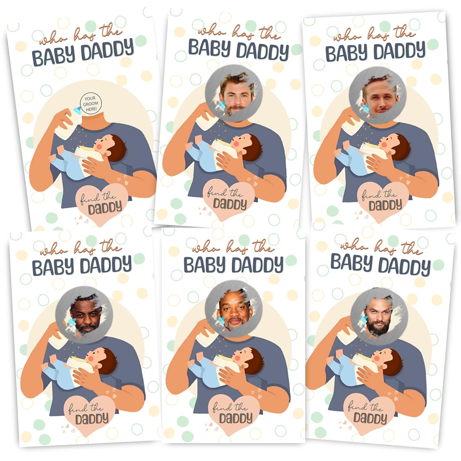 Baby Shower Games, Who Is The Baby'S Daddy Scratch Off Cards, Funny Lottery Card Ice Breaker Scratch Off Games Party Cards, 40 Card