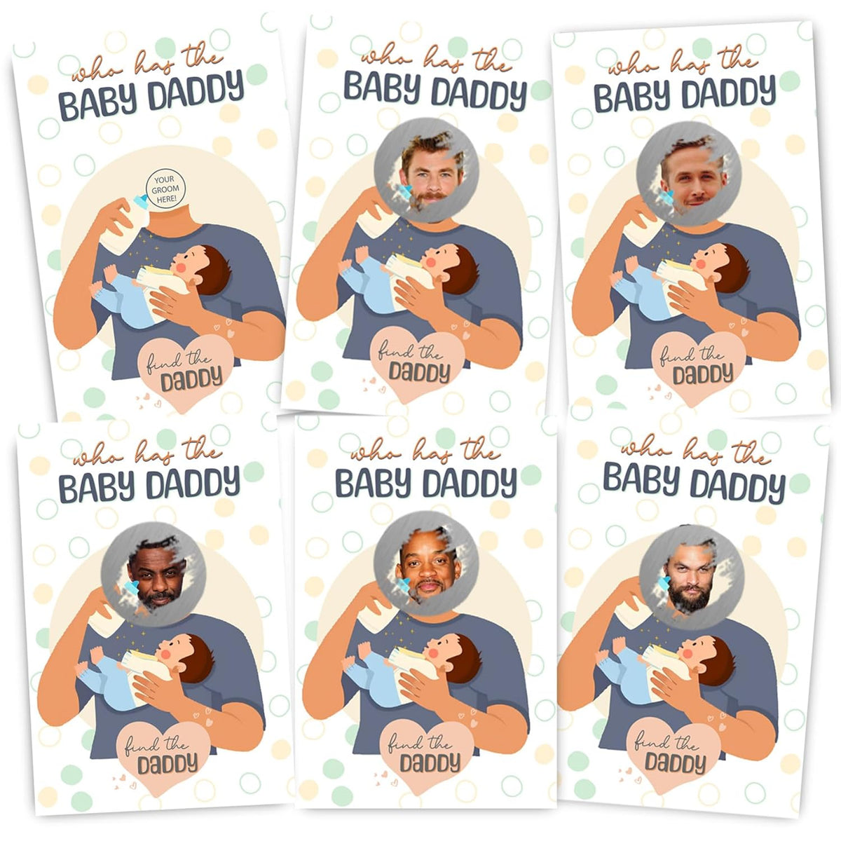 Baby Shower Games, Who Is The Baby'S Daddy Scratch Off Cards, Funny Lottery Card Ice Breaker Scratch Off Games Party Cards, 40 Card