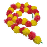 Set Of 5 Artificial Marigold Garlands (52 Inch Each) – Faux Orange Floral Strings For Home, Party, Entryway, Mantle, Wall, Indoor & Outdoor Decoration