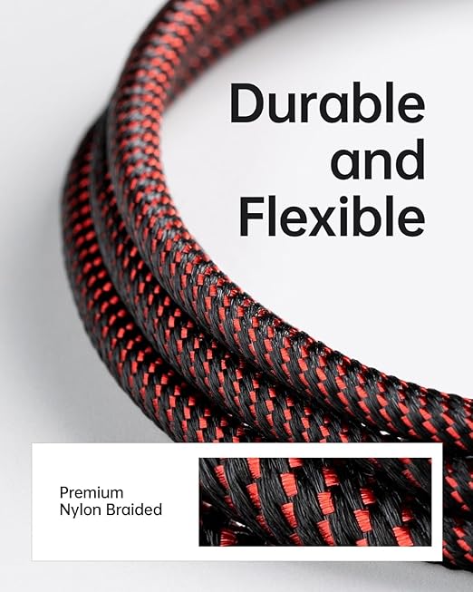 3 Pack 6FT MFi Certified USB to Lightning Cable Nylon Braided Fast Charging Cord Red