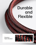 3 Pack 6FT MFi Certified USB to Lightning Cable Nylon Braided Fast Charging Cord Red