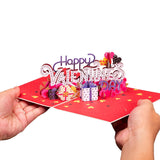 Happy Valentine’S Day Card, 3D Popup Valentine Cards - 5" X 7" Cover - Includes Envelope And Removable Note Card