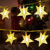 33FT Star String Lights Plug In 100 LED Warm White Fairy Lights with Remote Timer Waterproof for Bedroom Wedding Party Garden Decor