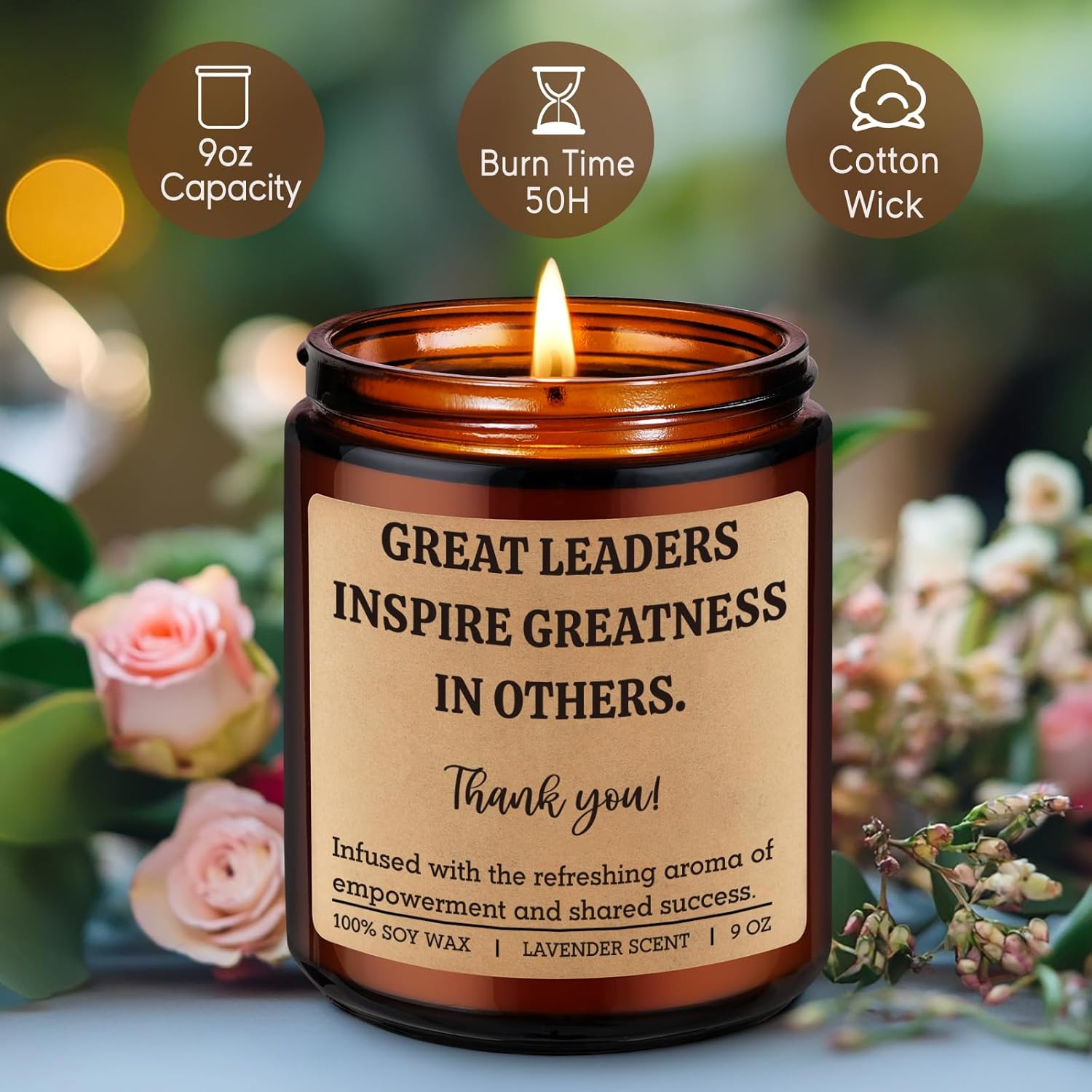 Boss Candle, Thank You Leader Gifts, Leadership, Supervisor Gifts For Women Men, Thank You Presents For Best Boss Leader, Funny Birthday Inspirational Presents For Chiefs, Manager Mentor