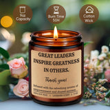 Boss Candle, Thank You Leader Gifts, Leadership, Supervisor Gifts For Women Men, Thank You Presents For Best Boss Leader, Funny Birthday Inspirational Presents For Chiefs, Manager Mentor