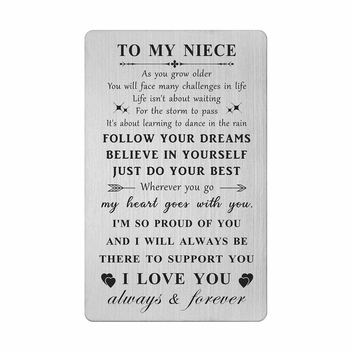 Niece Mothers Day Cards From Aunt Uncle - Niece Graduation Gifts Birthday Card, Niece Christmas Ideas